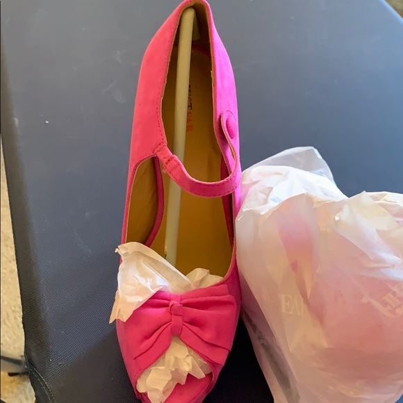 Hot pink bow tie toe ankle strap high heel - Picture 3 of 11